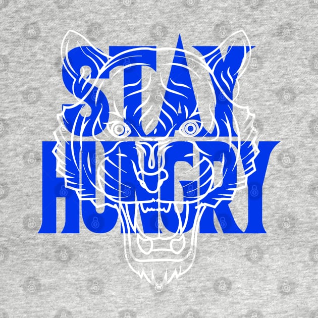 Stay Hungry Racer Blue and White by funandgames